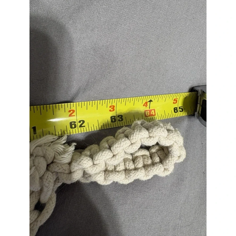 Boho Macrame Window Curtain 65 x 18 in Hand Woven Wall Hanging Mantle Scarf‎